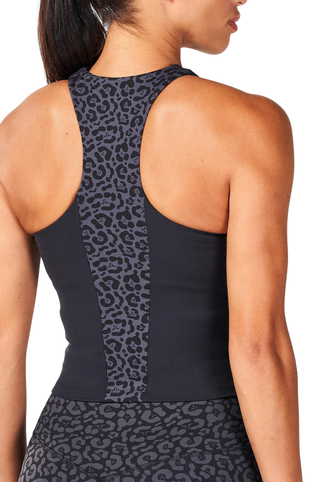 back stretch of SquatWolf Black Core Muscle Tank for gym, yoga and workouts.