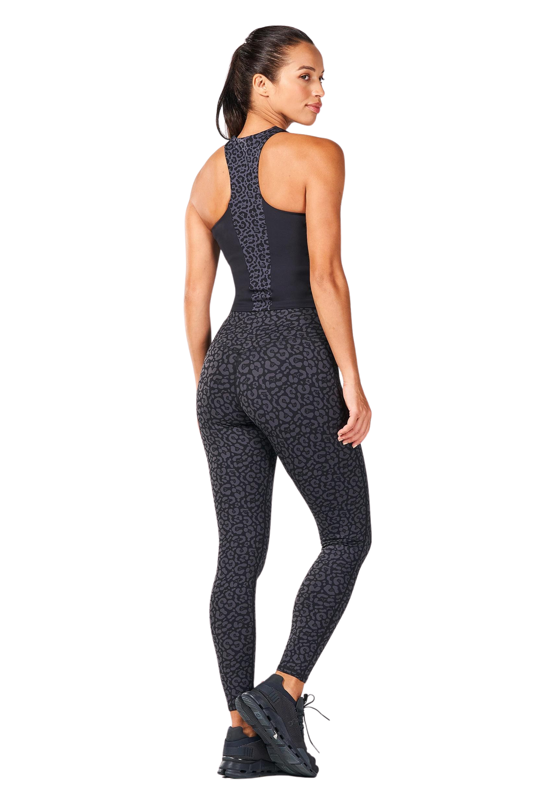 back view of SquatWolf Black Core Muscle Tank for gym, yoga and workouts.