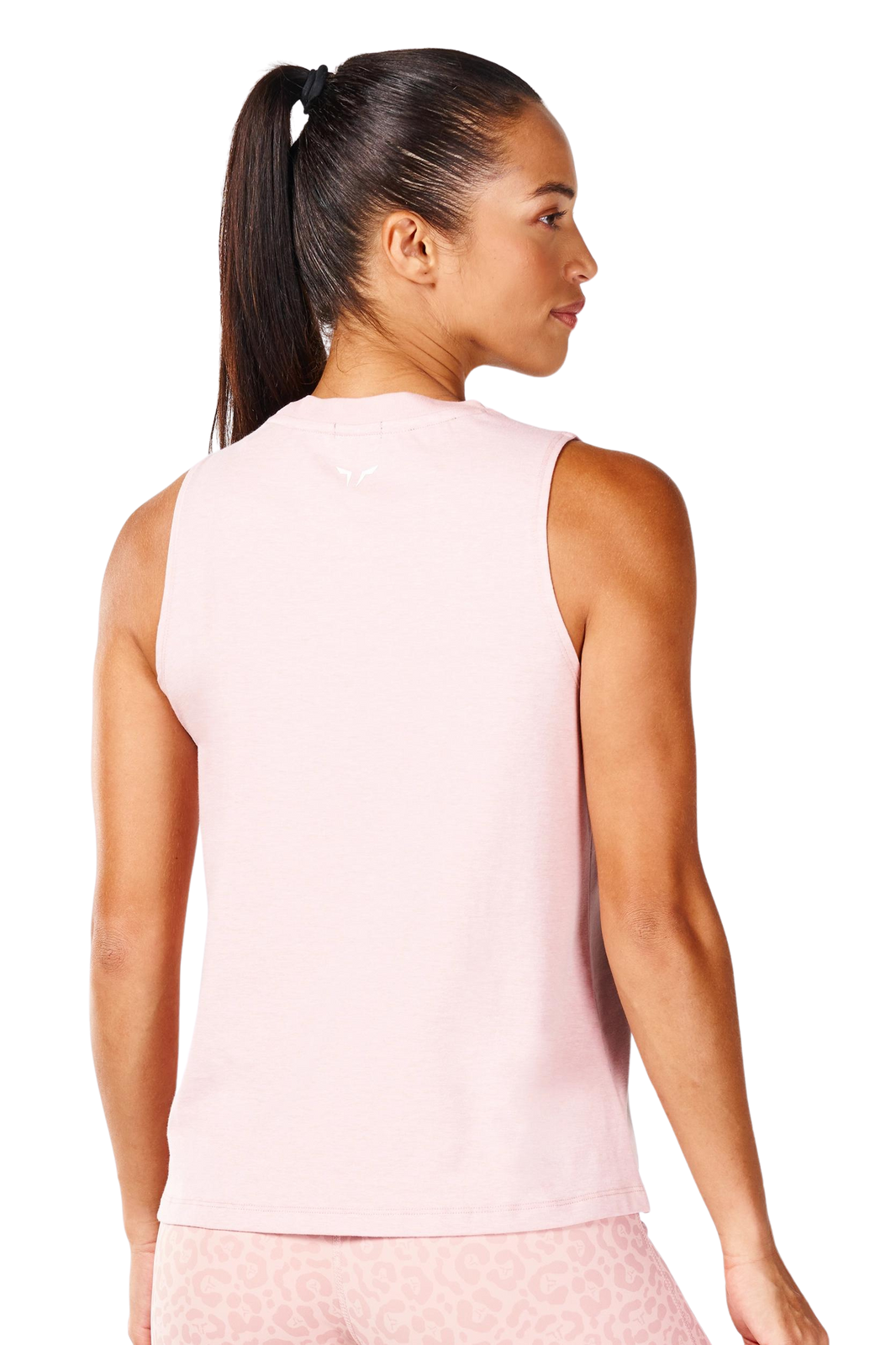 Back view of pink Soft Cotton Gym Tank for Women