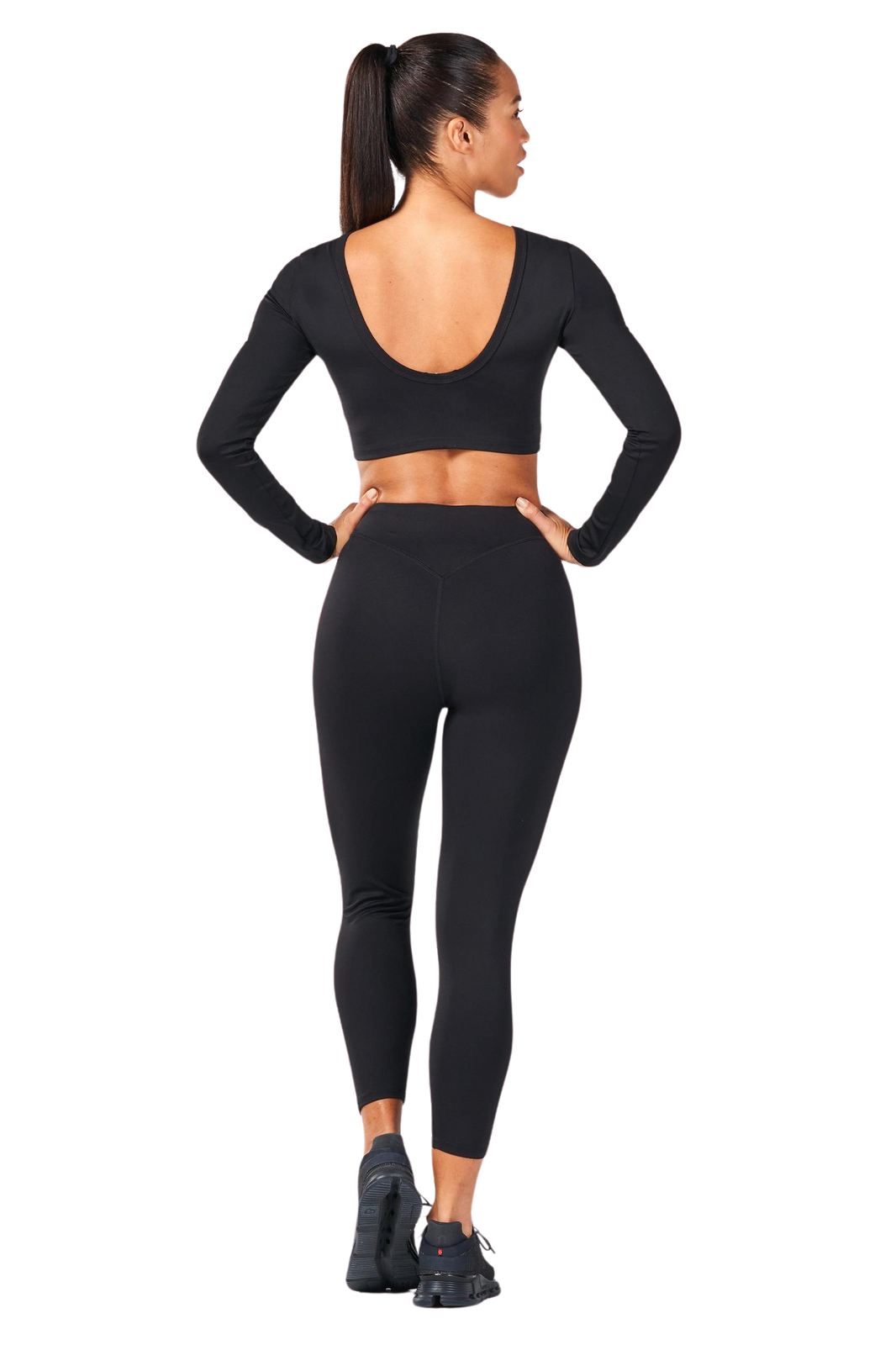 back viewmof SquatWolf Crossover Leggings - Perfect Gym Leggings for Women