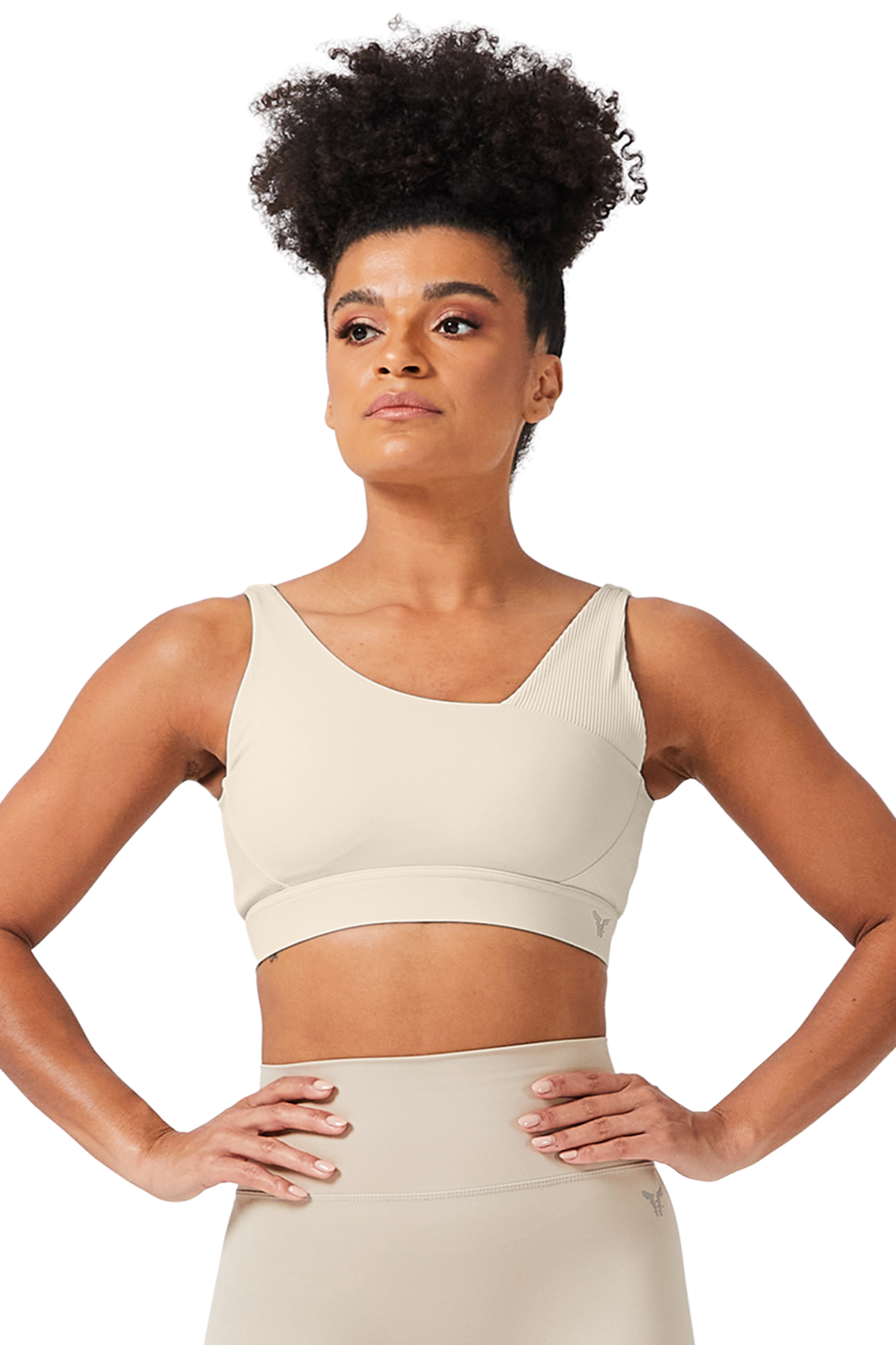 MICHI Code Ribbed Asymmetric Bra - High Support Sports Bra for Women