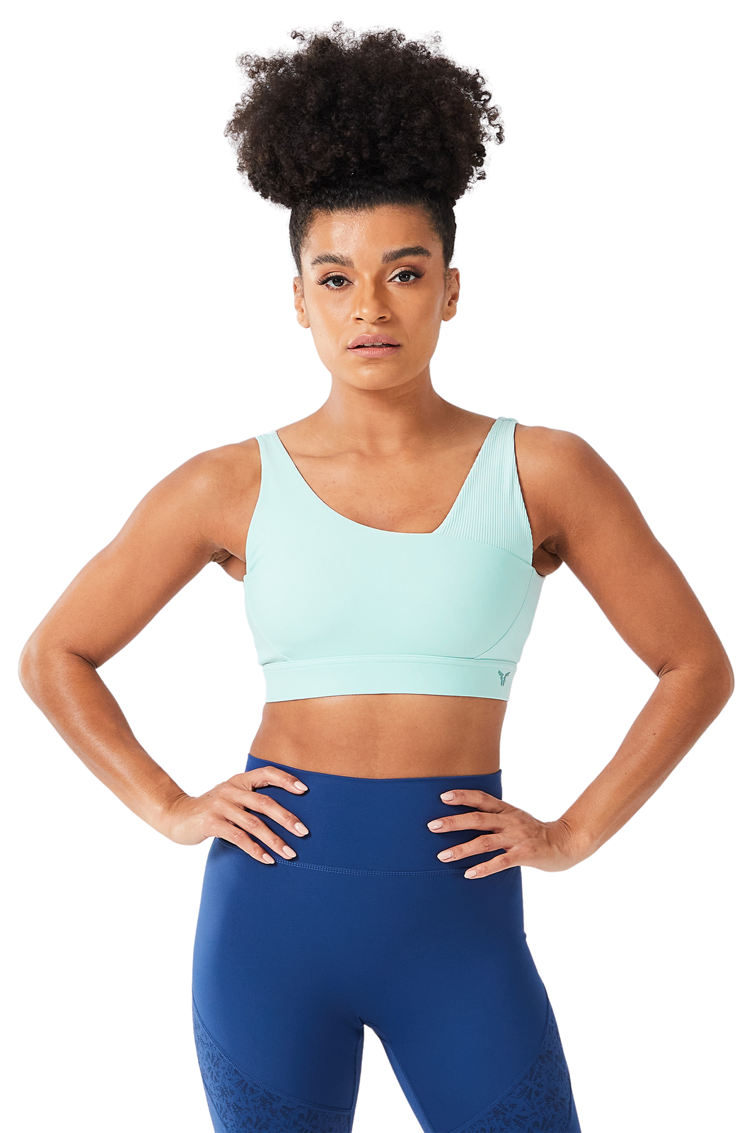 MICHI Code Ribbed Asymmetric Bra - High Support Sports Bra for Women
