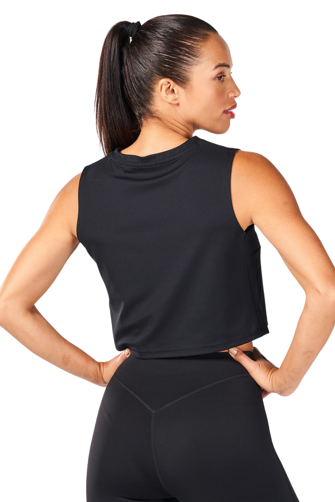 Black Racer-Back Tank Top for Women.
