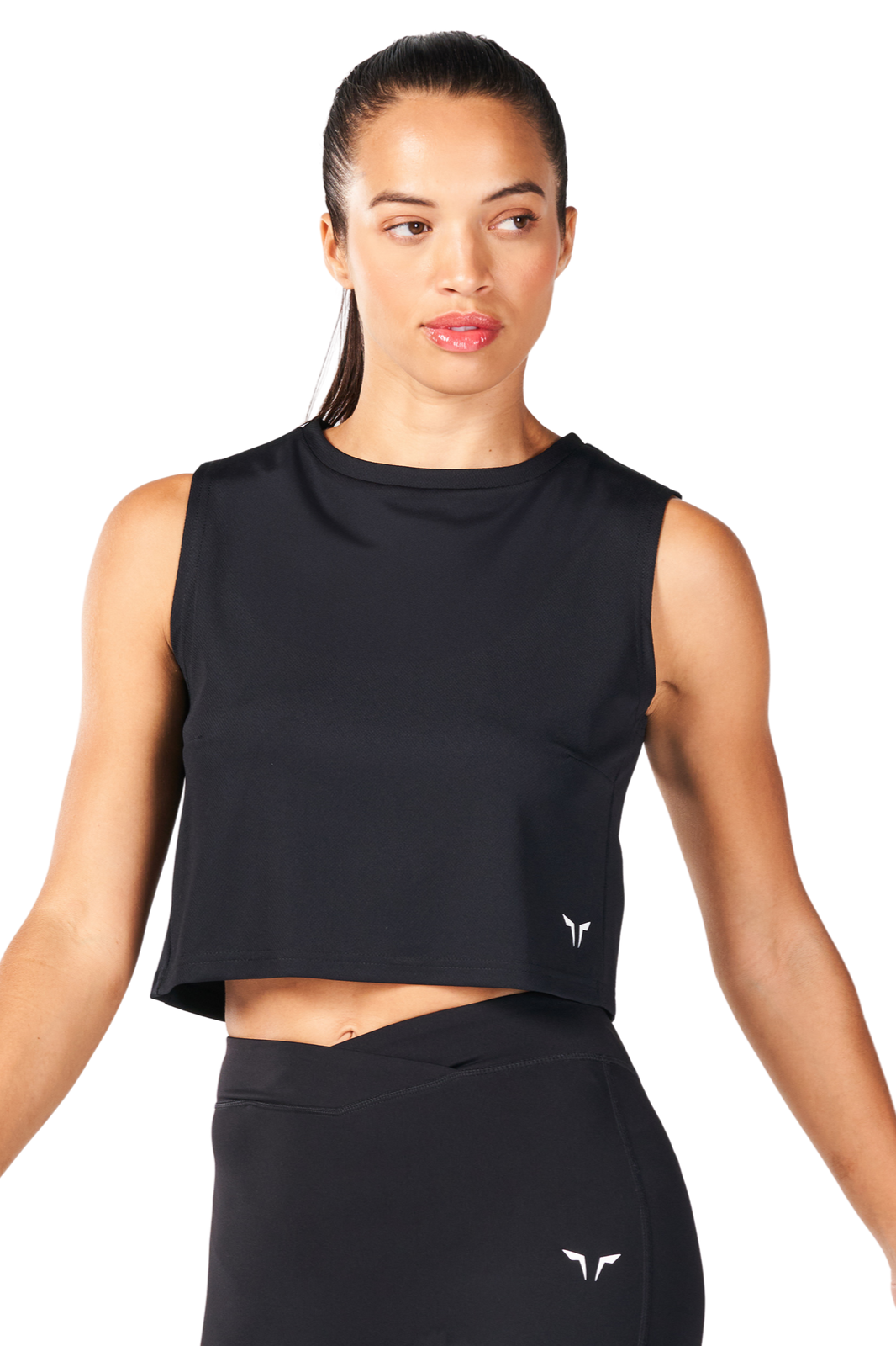 Black Racer-Back Tank Top for Women.