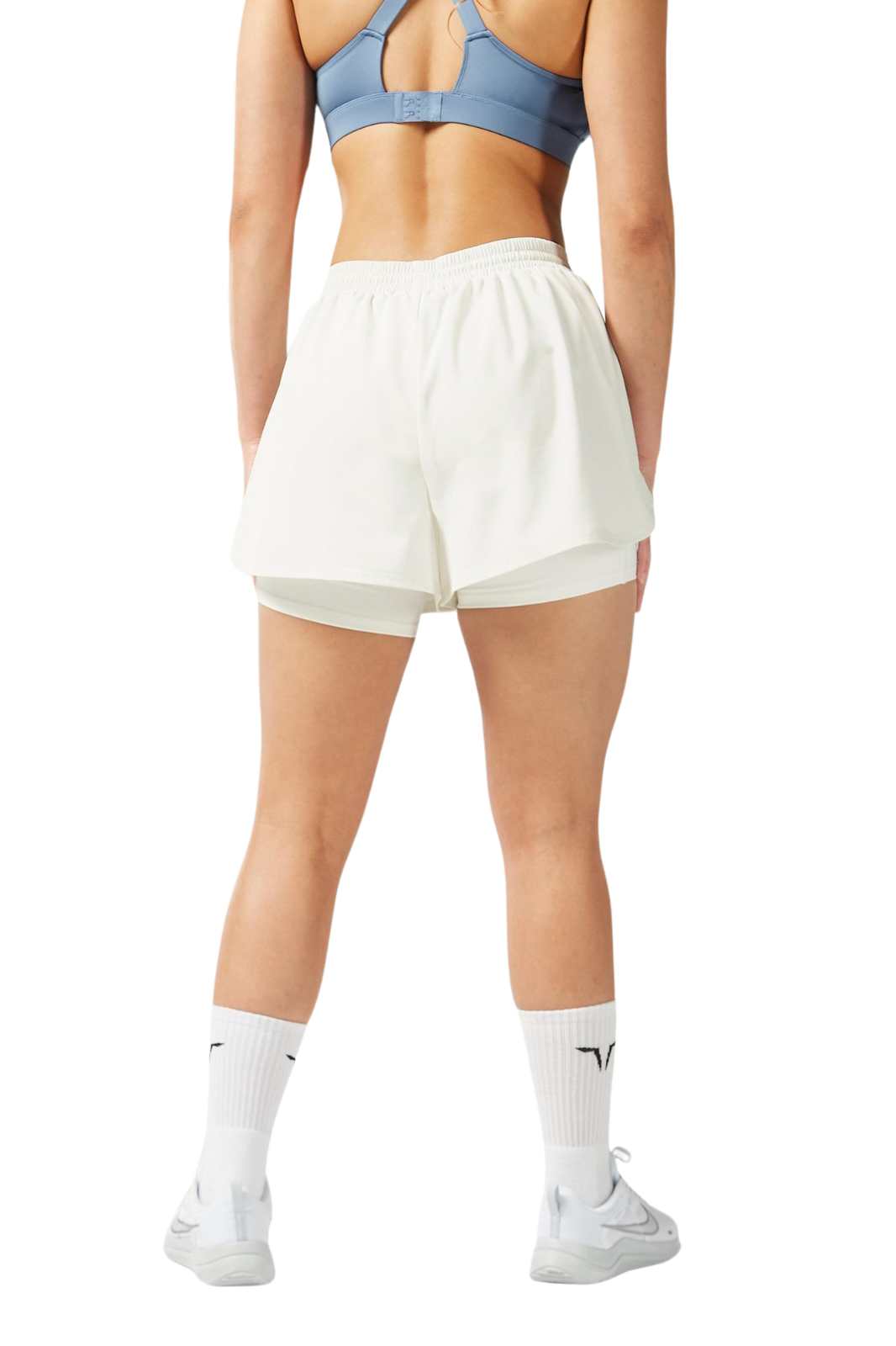 white SquatWolf  2 in 1 Shorts Women