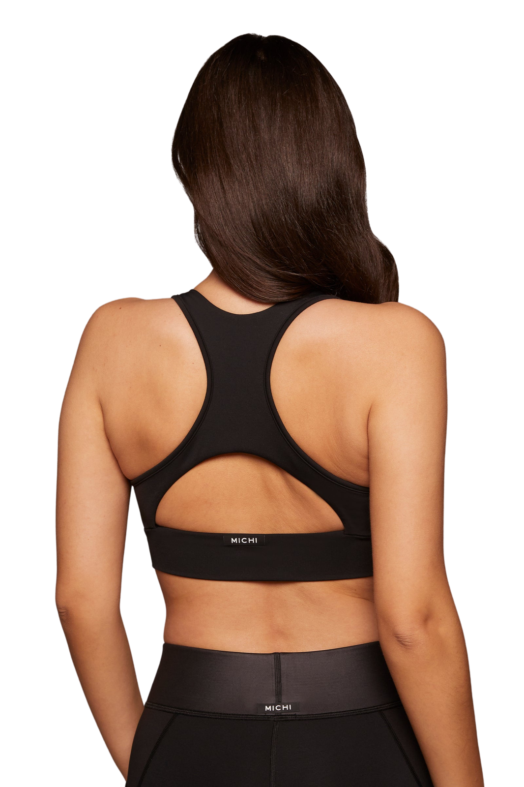 back Michi V-Neck Longline Sports Bra Black