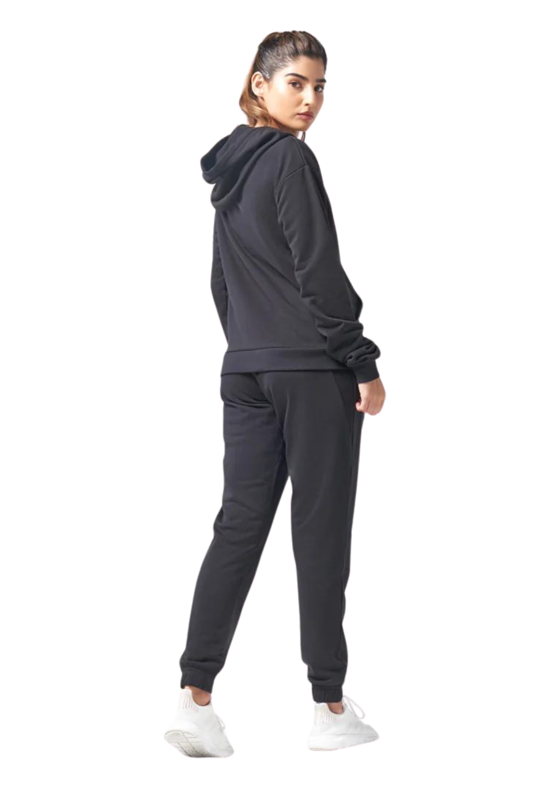 long side  view of Squatwolf Black Zip-Up Hoodie