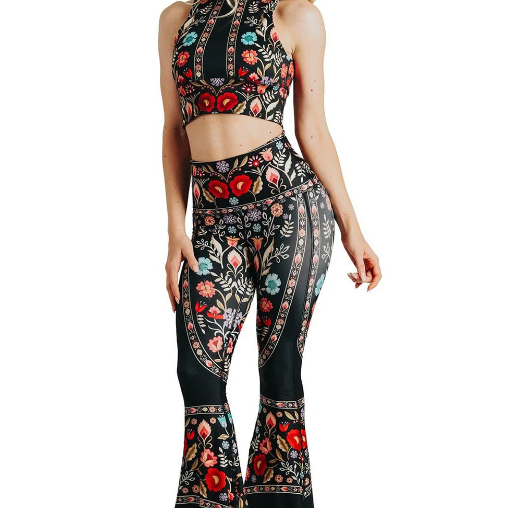 Yoga Democracy Printed Bell Bottom Leggings