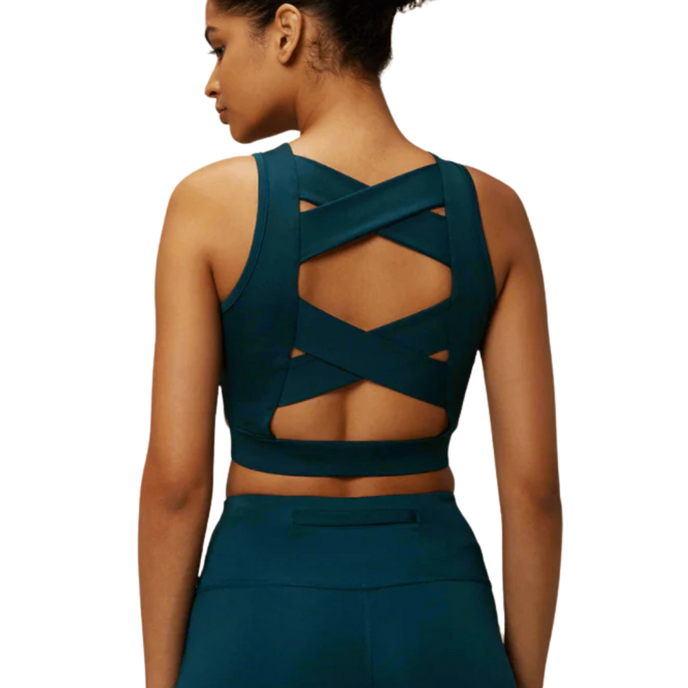 
                      
                        Padded Cross Back Crop Top
                      
                    