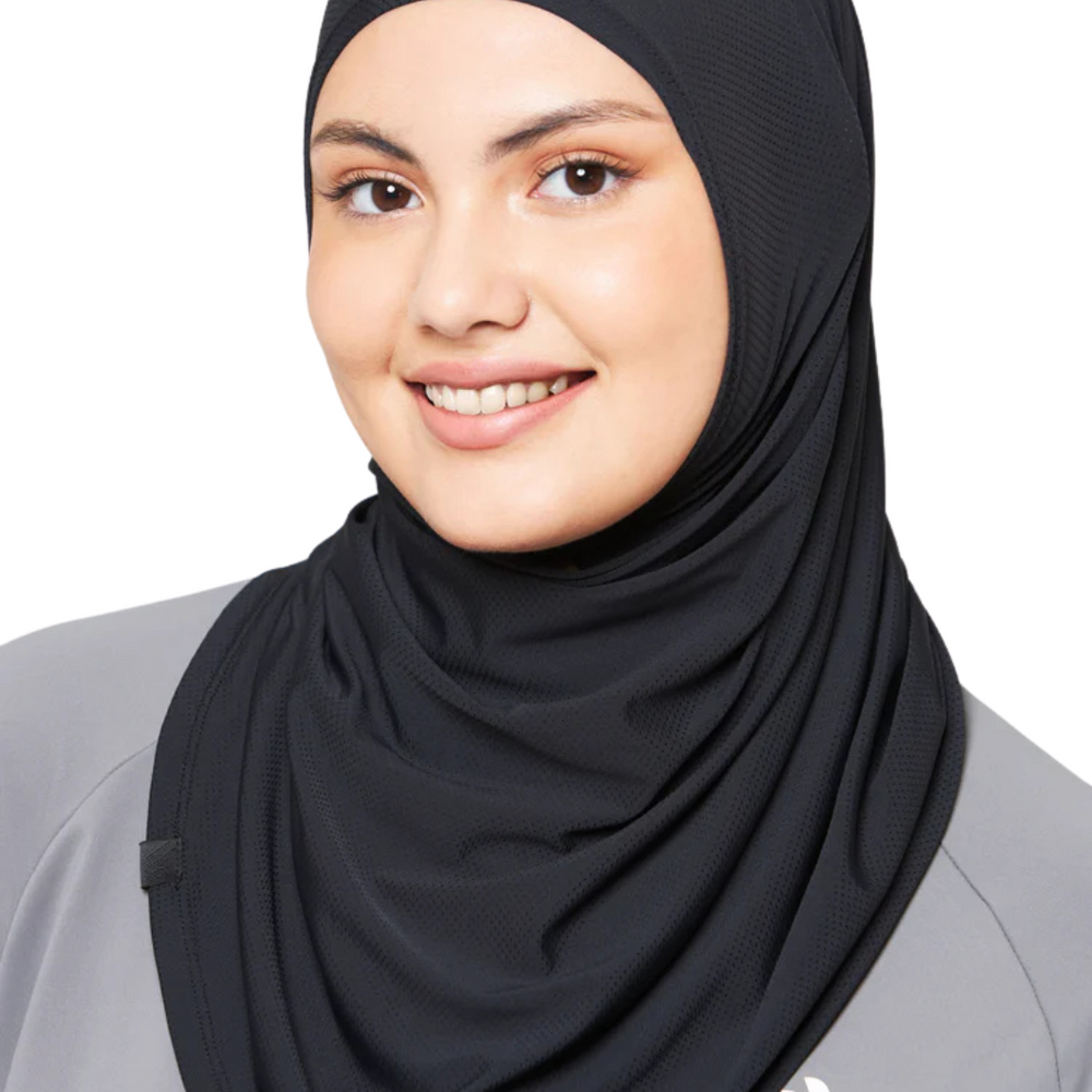 Dignitii Women's Breeze Shawl Sports Hijab - Black