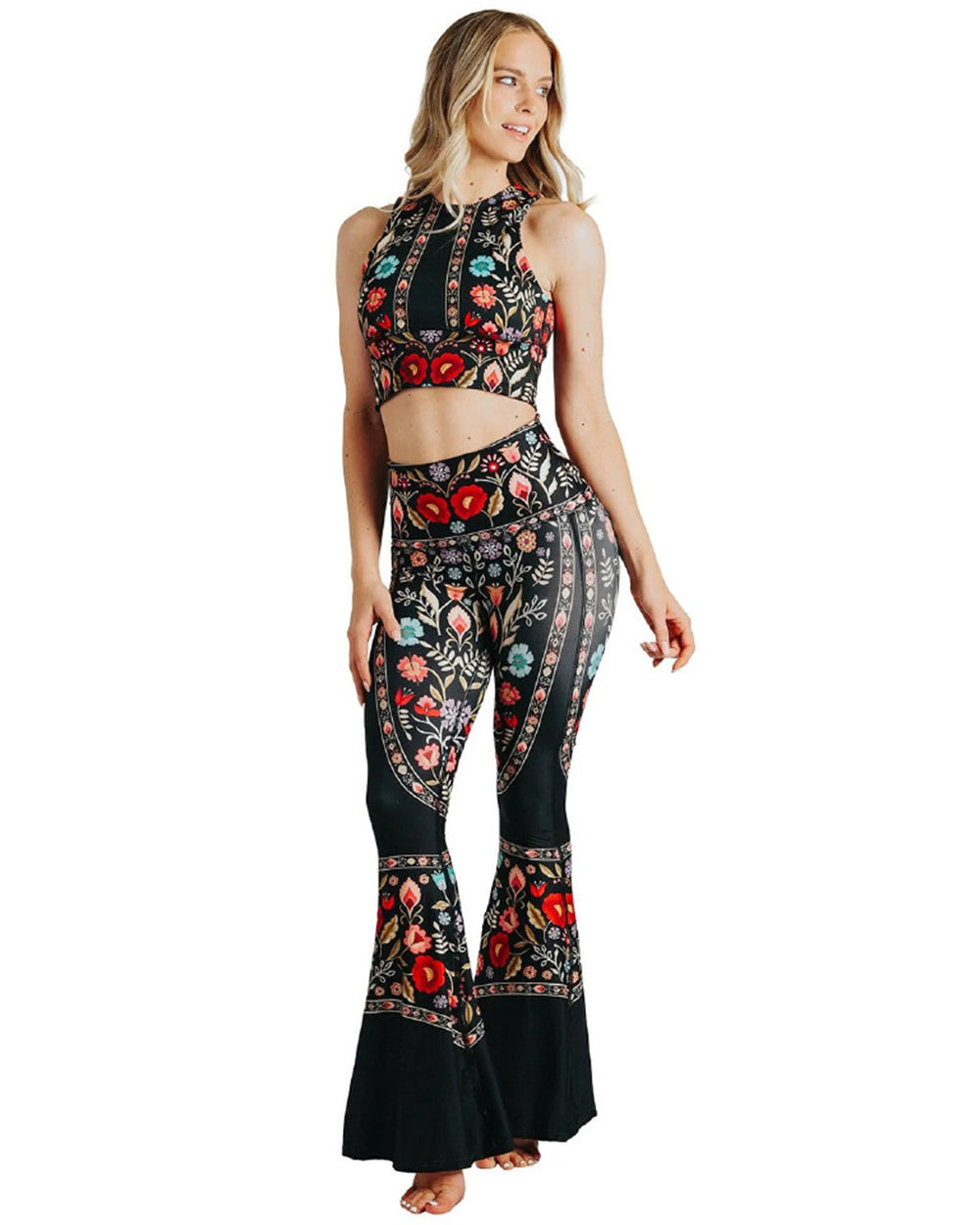 Yoga Democracy Printed Bell Bottom Leggings